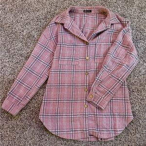 Brand new Pink Plaid Shacket